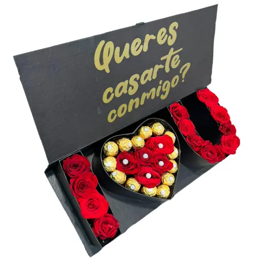 Caja Premium Rosas y chocolates Love